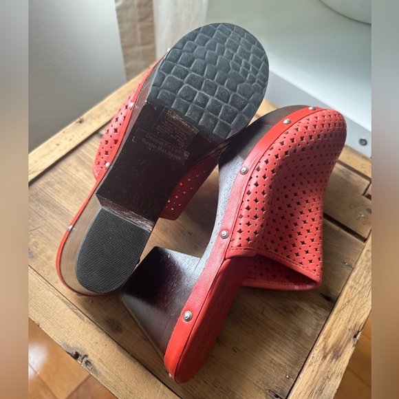 EUC Rockport Adiprene Adidas Coral Leather Clogs Slides Heels - Picture 7 of 8